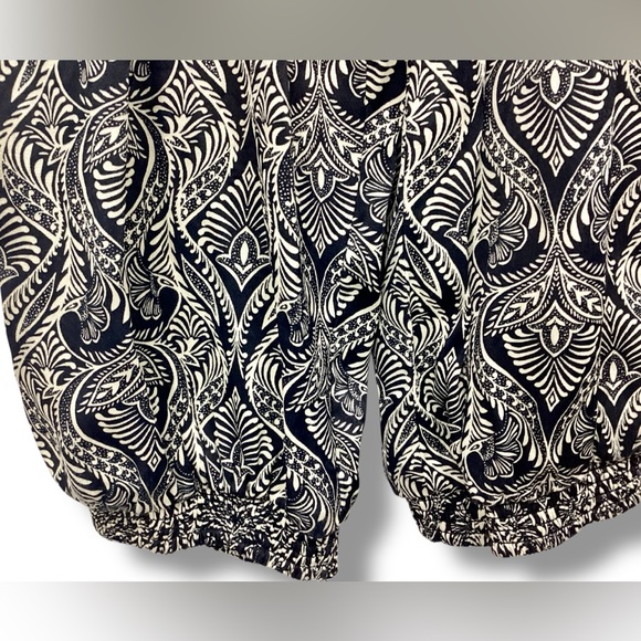 Anthropologie Zadie Black Printed button Jumpsuit Flutter sleeve Pockets - Picture 7 of 12